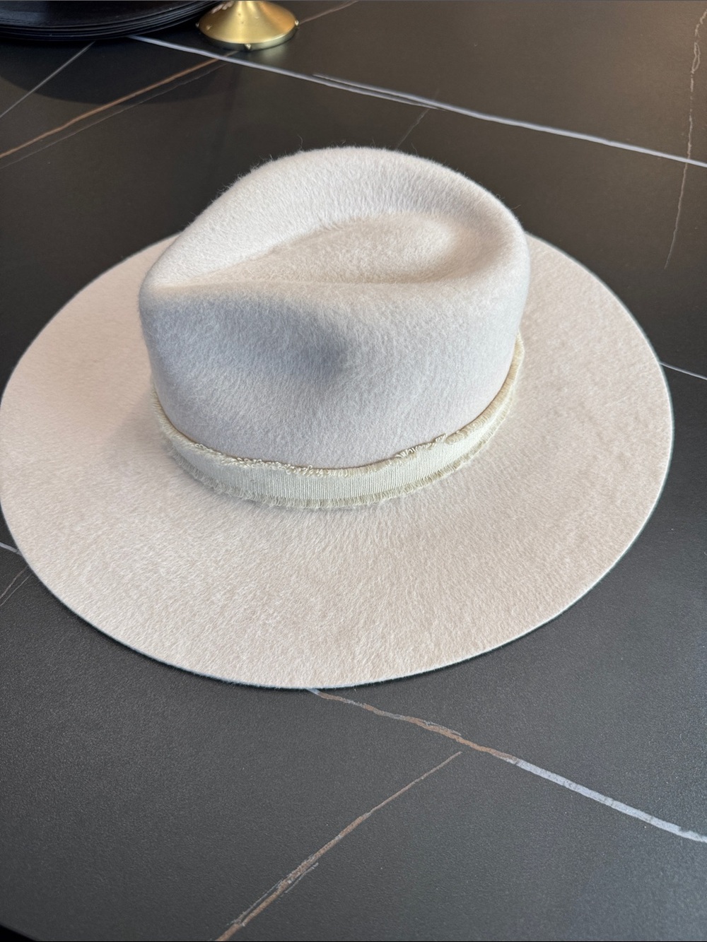 Wide Brim Blush/Cream Felt Fedora Hat